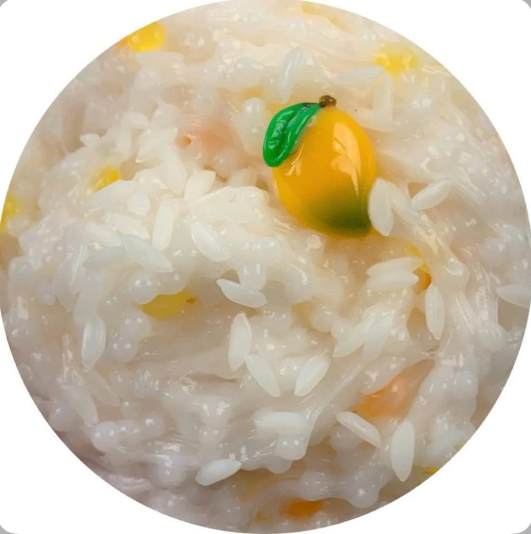 Mango Sticky Rice Savory White Glue Slushie Slime, Crunchy Slime, Slime ...