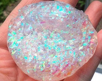 Angel Wings Clear Slime- clear slime, thick slime, glass slime, angel slime, iridescent glitter slime, slime shop, Andreas Slime Boutique