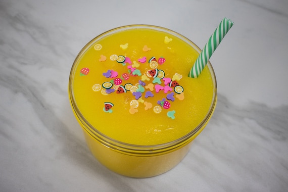 Slime- Mickey's Tropical Smoothie jelly slime, jelly slime, neon slime,  slime with charm, scented slime, gifts for kids, therapy dough