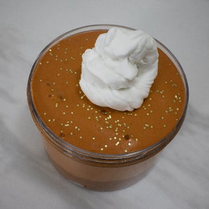 Slime- Pumpkin Cheesecake DIY butter fizz slime, butter slime, snow fizz slime, pumpkin slime, fall slime, holiday slime, layered slime