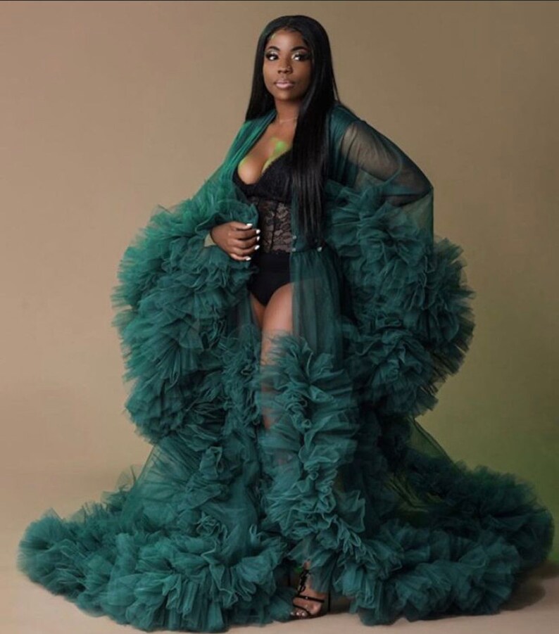 fluffy maternity robe