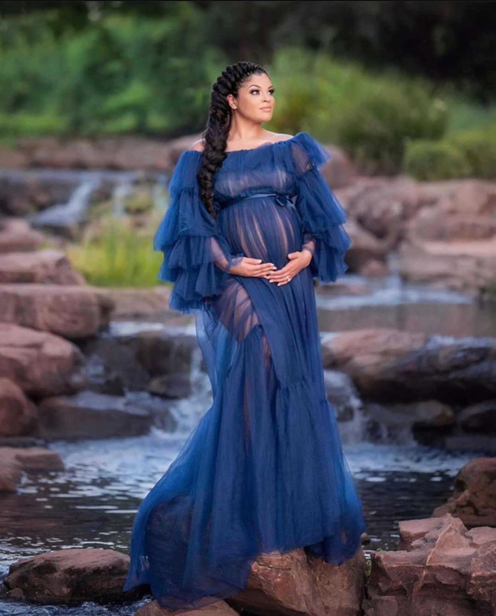Tulle robe for maternity photoshoot/ pregnancy photoshoot prop | Etsy