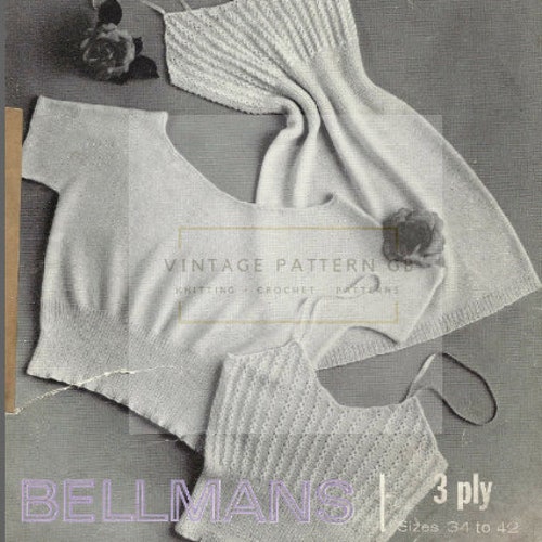Womens Knitted Underwear Vintage Knitting Pattern PDF Etsy