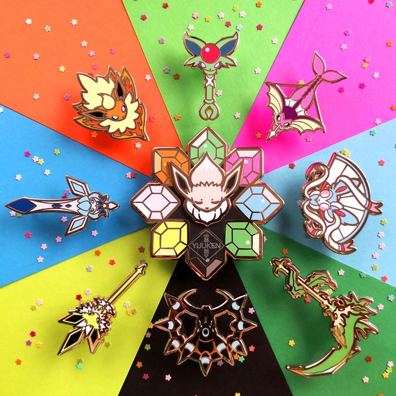 Shiny Eeveelutions Weapons Enamel Pins Collection - Etsy