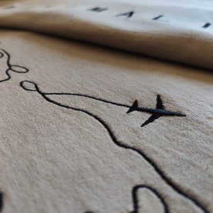 Travel Line Art Embroidery Design, Minimalism, DST, PES, Instant Download