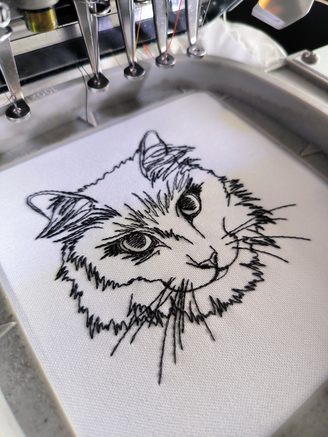 Custom Line Pet Portrait, Line Art Embroidery From Your Photo ...
