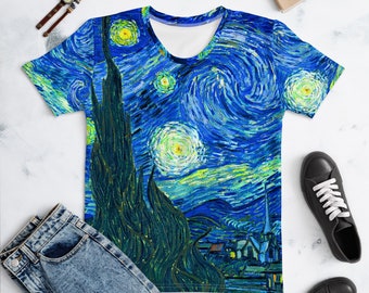 Vincent van Gogh The Starry Night Women's T-shirt, All Over Print Tees, Gift Idea