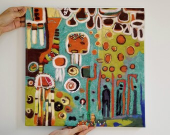Jelly Fish | Under the Sea | Find something you love,  Felt Art Painting, Needle Felted, Felt Wall Art, Original Wall Artwork, Wool Picture
