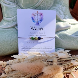 Sternzeichen Waage Armband  . Geburtssteine Waage Oktober . Edelstein Armband für Waage . Waage Geschenkidee .  Aventurin Jade Lapislazuli