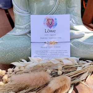 Sternzeichen Löwe Armband . Geburtssteine Löwe August . Edelstein Armband für Löwe .  Löwe Geschenkidee . Bergkristall Sonnenstein Citrin