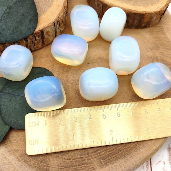 Opalite "Moonstone" Tumbled Stone Opal Gemstone Opalite Waterstone Opalite Baroque Stone Opal Glass Hand Flatterer Opal Milky Stone Opaline