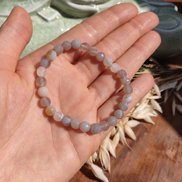 Botswana agate bracelet 6 mm I pregnancy desire to have children birth l natural stone Botswana agate I pearl bracelet agate