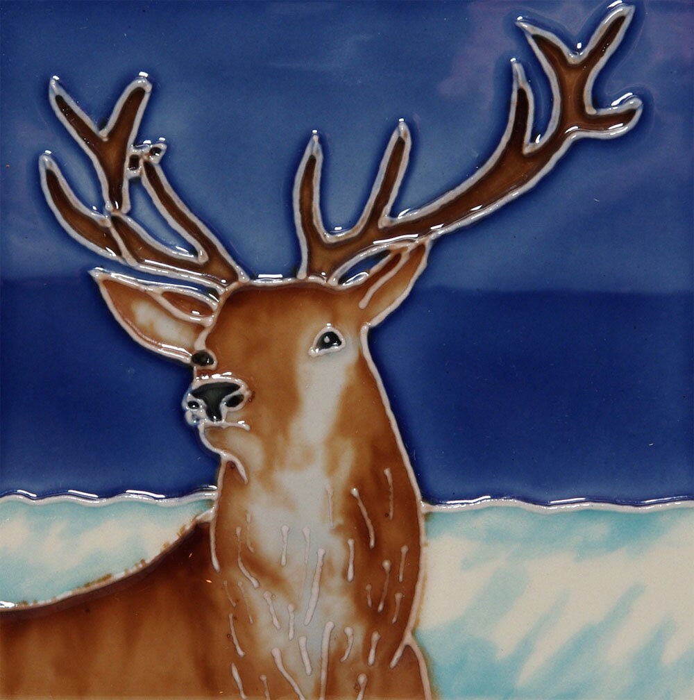 Stag Ceramic Picture Tile Etsy UK