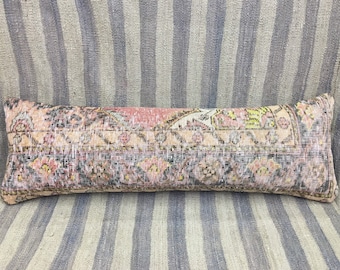 Lumbar Pillow Cover 12x36, Turkish Rug Pillow Cover, Cushion Cover Custom, Oushak Rug Pillow, Handmade Pillow Covers, Eclectic Decor Pillow