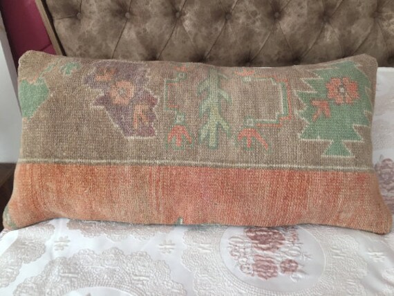 Turkish Pillow 16x32 Pillow Cover Oushak Lumbar Pillow Cover