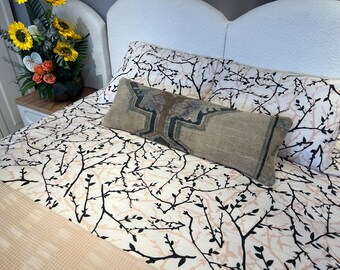 Pillow Cover, 12x36 Lumbar Pillow, Turkish Rug Pillow, Gray Pillow Covers, Vintage Rug Pillow, Wool Pillow Cover, Rugs for Gifts