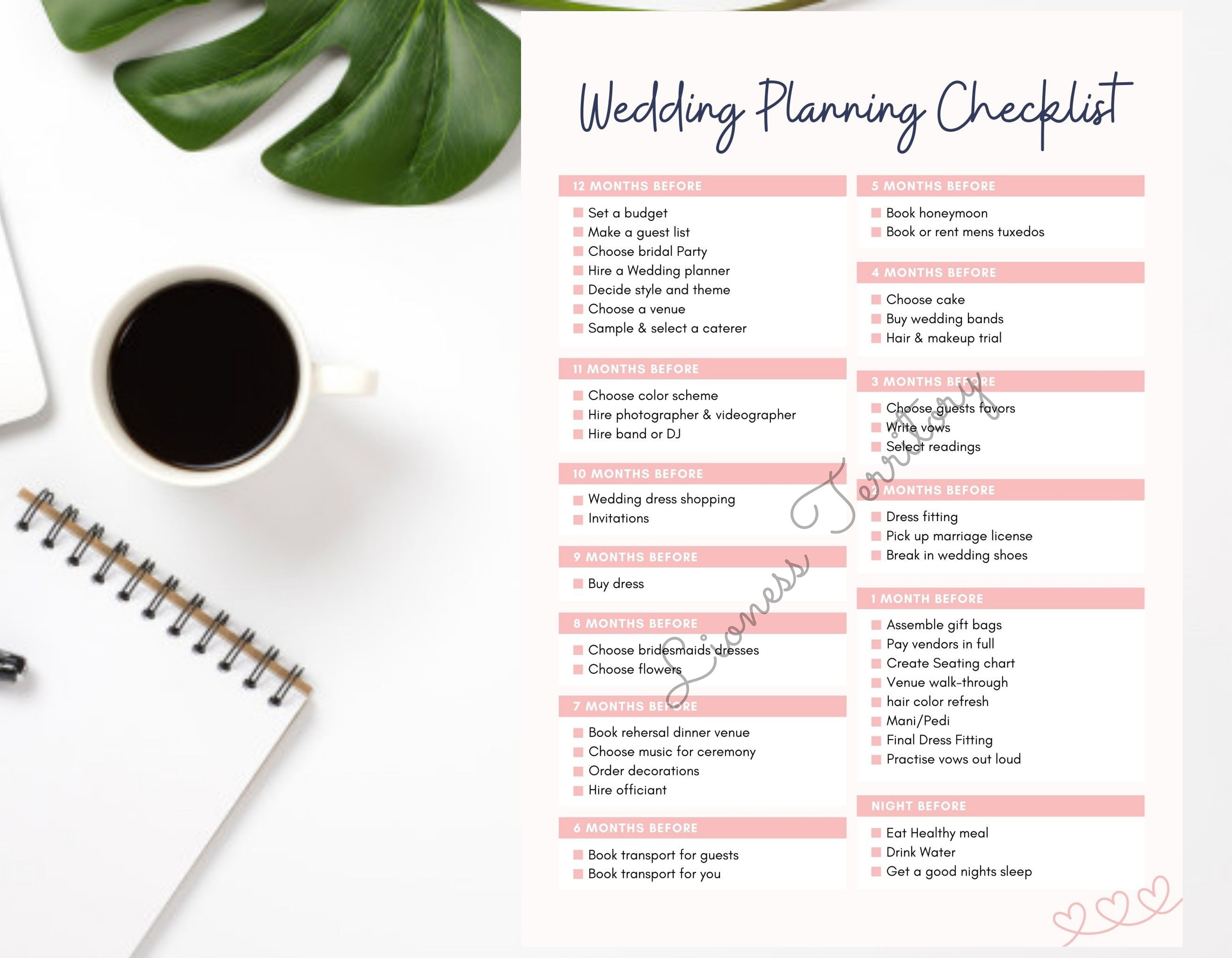 Simple Wedding Planning Checklist Printable