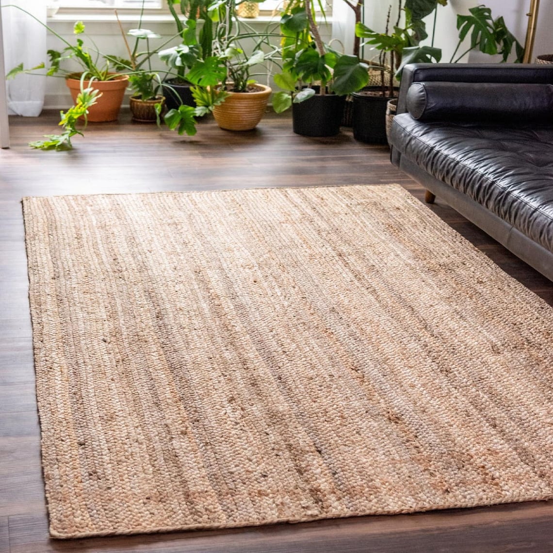 Tapis de jute en fibre naturelle tressé à la main Craftscity | Etsy