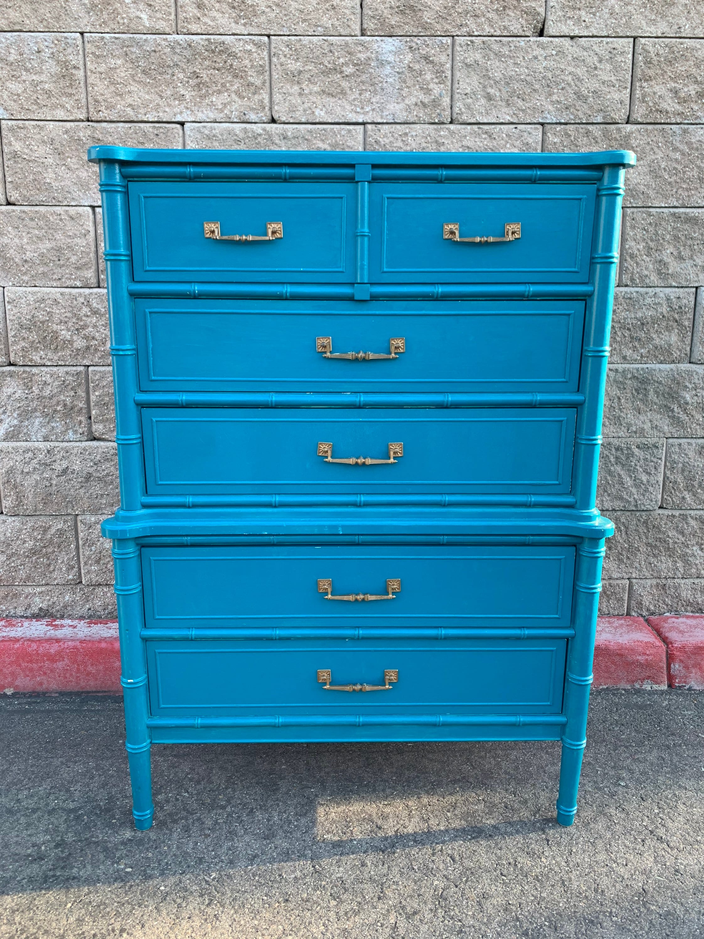 Henry Link Bali Hai Tallboy / Highboy Dresser Chest of Drawers - Etsy