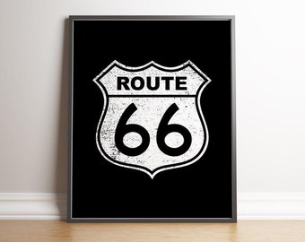Z089 Route 66 American Road Smashed Wall Decal Poster 3D Art Stickers Room Vinyl