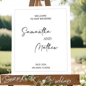 Minimalist Wedding Welcome Sign Template, Welcome to Our Wedding Sign, Editable Signage, Modern, Printable, INSTANT Download