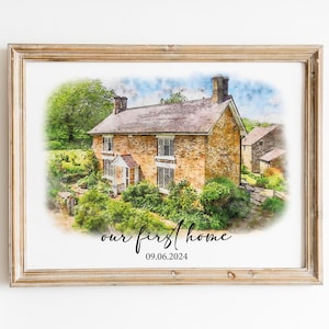 Custom House Portrait, Gift for Home, Personalized Gift, Home Gift, Housewarming Gift, Realtor Closing Gift, Watercolor House Portrait