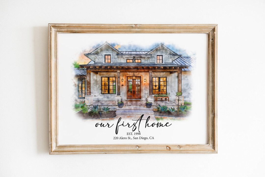 Custom Watercolor House Portrait: Personalized Home Gift - Etsy