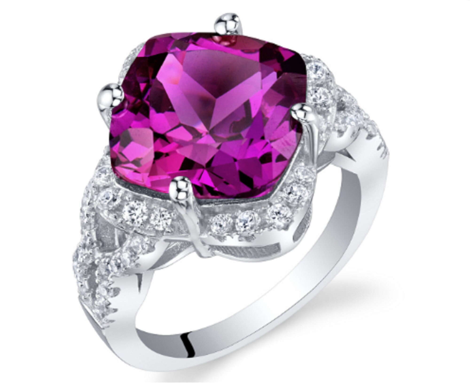 Engagement Ring Gift for Her 7.50 Carat Created Purple Etsy