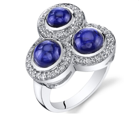 Tanzanite /& Sterling Silver Ring Size 8 February Birthstone Half Eternity Multistone Stackable Engagement Ring