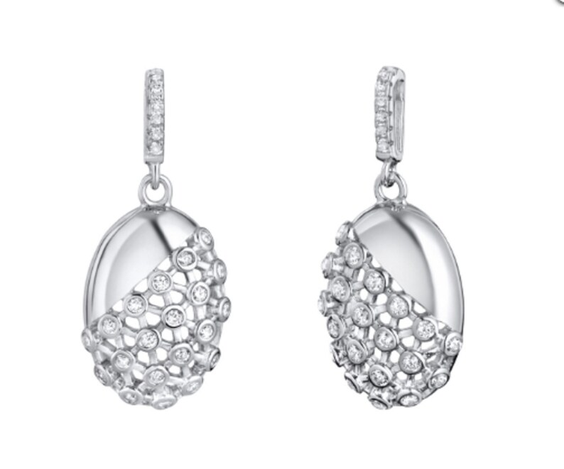 Sterling Silver Cubic Zirconia Berry Earrings First Mothers Day Gift Ideas Gemstone Earrings Healing Natural Stone Gemstone Earrings