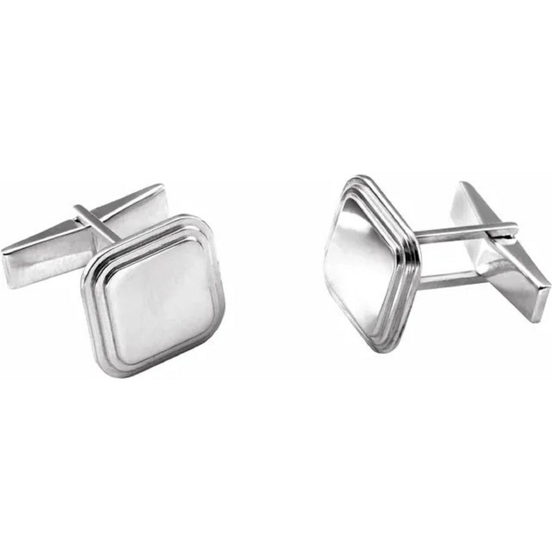 Engravable Cuff link Silver Cufflink Cuff Links for Dad Cufflink and Studs Silver Cufflink Gift for Her- Father gift