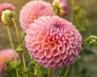 Tubérculo de dalia Jowey Winnie / Dalia bola rosa empolvada I Granja Blue Buddha