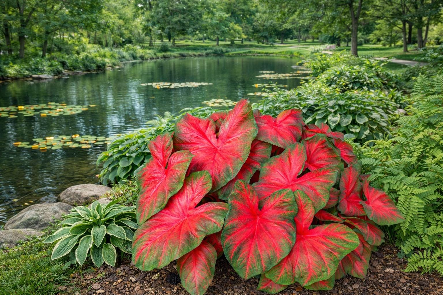 Red Rumbling Rumbling Red Caladium (2 Bulbs) | Deep Crimson Drama | Blue Buddha Farm ...