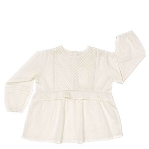 Dobby Detailed Kinder Top mit Pintex und Spitze | Kinderbluse | Kinder Shirt | Größe: 2Y - 11Y | Erhältlich in 3 Farben