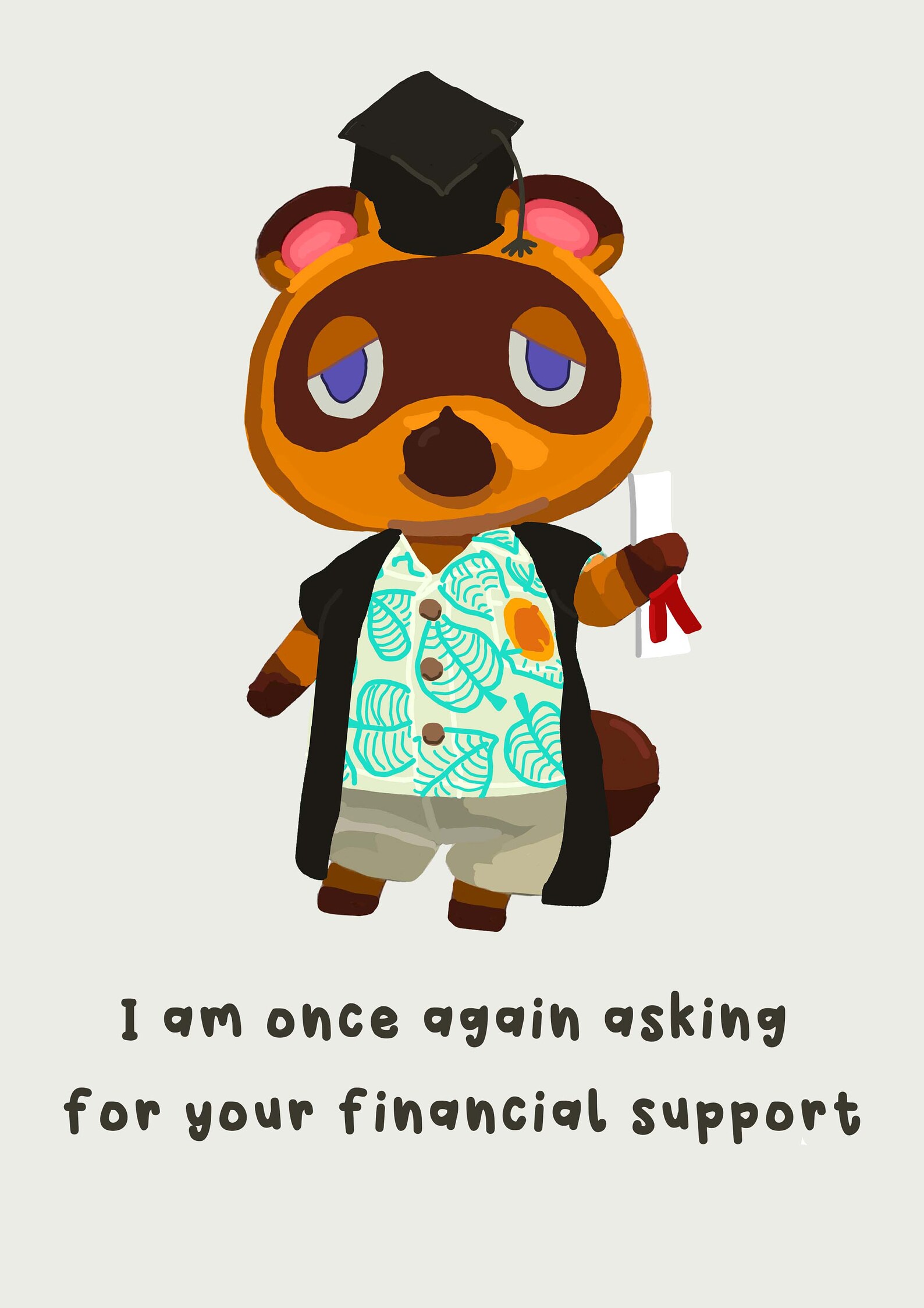 Animal Crossing Cute Illustrated Greetings Card // Blank Etsy