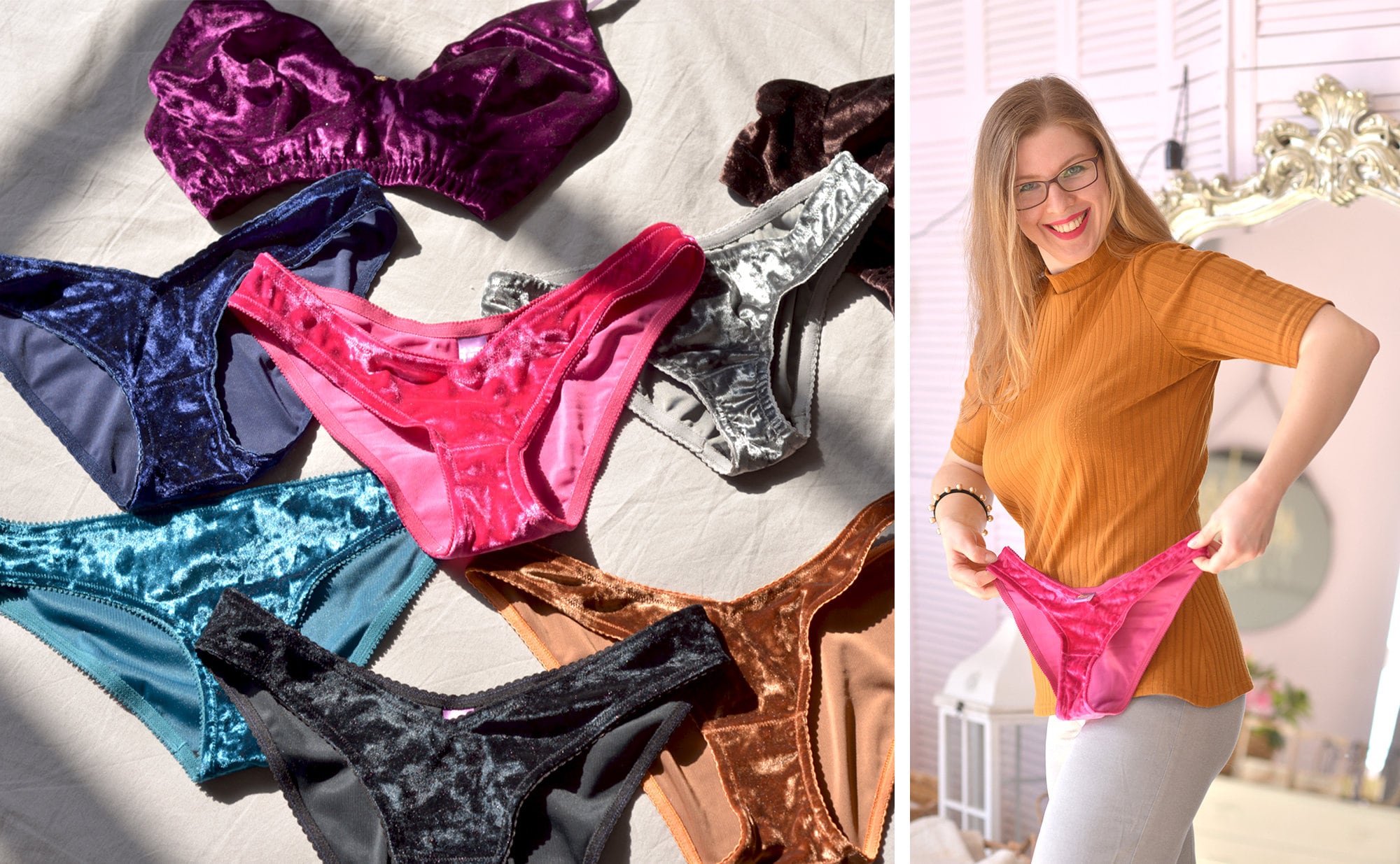 Velvet panties Velvet vintage lingerie Panty Lingerie femme Etsy