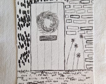 Anpassad illustration för hem och ytterdörr