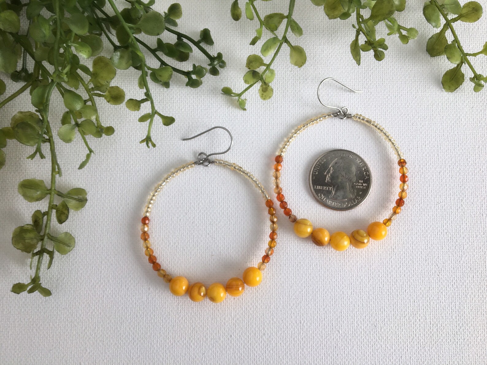 Mustard Yellow Dangle Earring. Colorful Hoop Earrings. Large Etsy