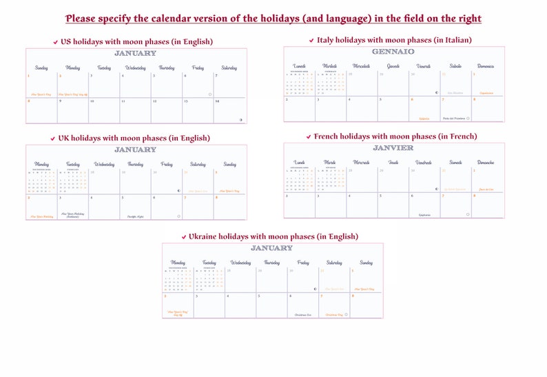 Italy Calendar 2024 A Year in the Dolomites by Kateryna Kole. Italian