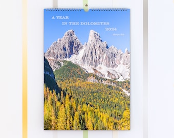 Italy calendar 2024 ‘A Year in the Dolomites’ by Kateryna Kole. Italian calendar, French calendar, planner 2024, wall calendar 2024