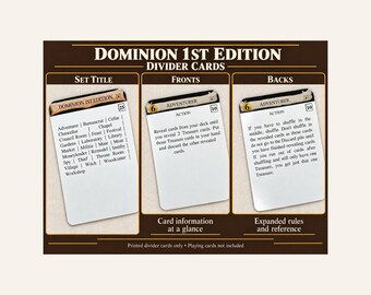 Dominion 1st Edition Divider Cards | Double-Sided Full-Tab Organizers