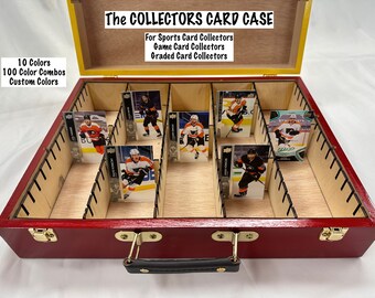 Sports Card Case - Custom Painted COLLECTORS CASE - Organize & Store SPORTS Cards - Select your Favorite Team Colors