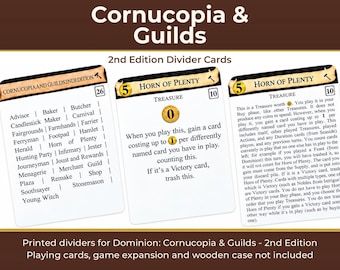 Dominion Cornucopia & Guilds 2nd Edition Divider Cards | Double-Sided Full-Tab Organizers