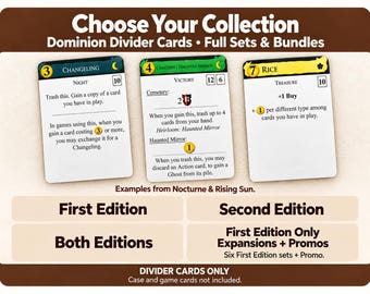 Dominion Divider Cards | Full Sets and Edition Bundles | Double-Sided Full-Tab Organizers