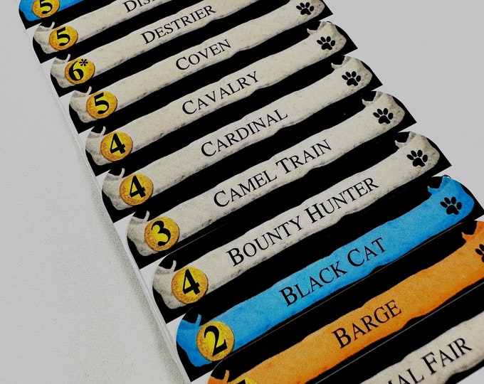 Dominion MENAGERIE Divider Cards - Full Tab DIVIDER CARDS of the  Menagerie Expansion for the Game of Dominion