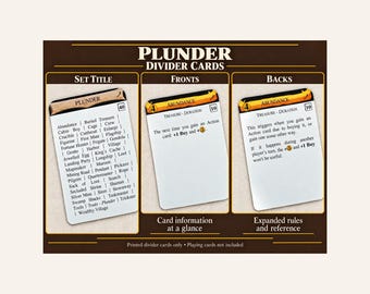 Dominion Plunder Divider Cards | Double-Sided Full-Tab Organizers