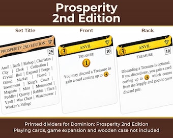 Dominion Prosperity 2nd Edition Divider Cards | Double-Sided Full-Tab Organizers