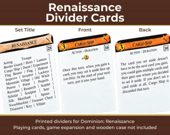 Dominion Renaissance Divider Cards | Double-Sided Full-Tab Organizers
