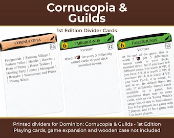 Dominion Cornucopia & Guilds 1st Edition Divider Cards | Double-Sided Full-Tab Organizers