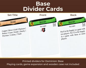 Dominion Base Divider Cards | Double-Sided Full-Tab Organizers